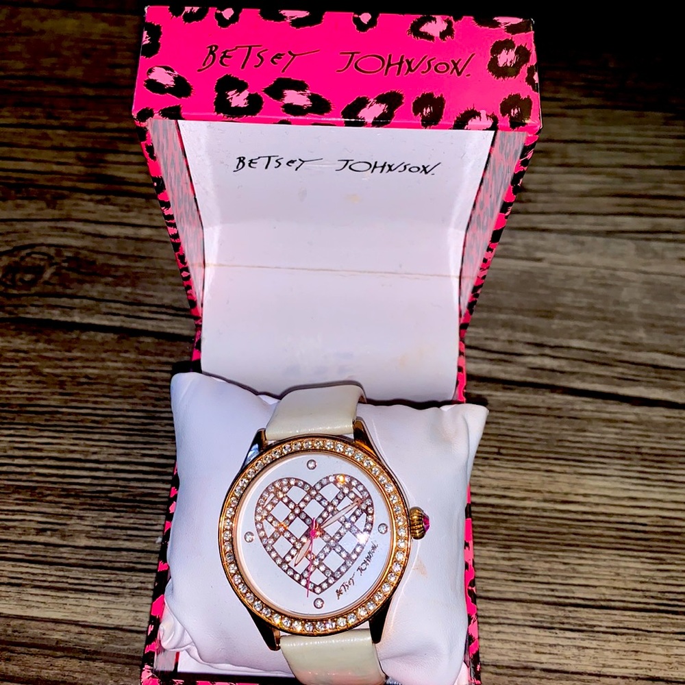 White Betsy Johnson watch